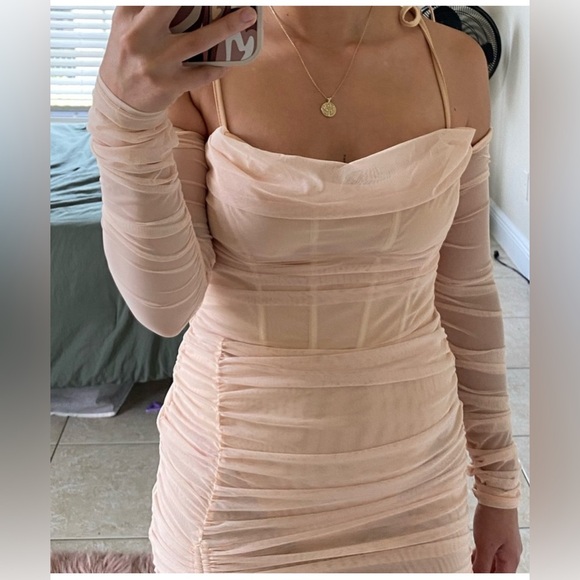 Oh Polly Blush Long Sleeve Dress - Picture 8 of 12